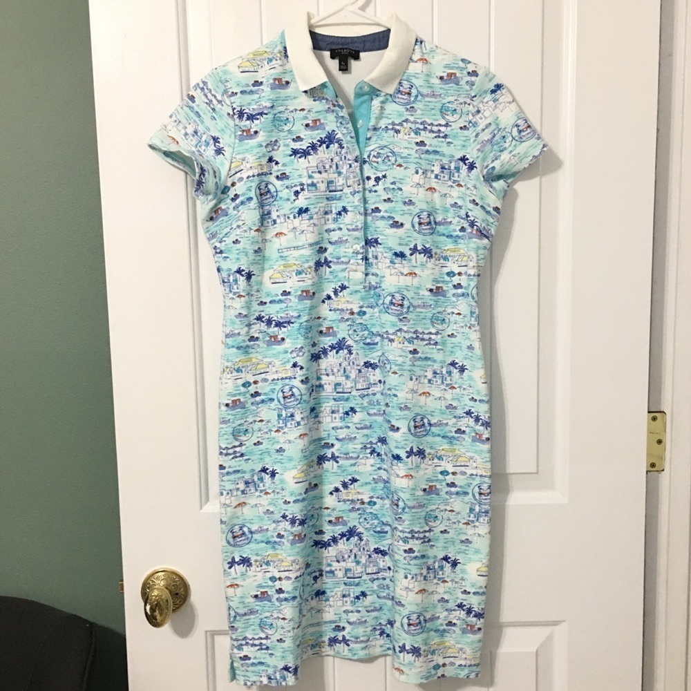 Talbots Beach 🏖 🏝 Prints Polo Dress